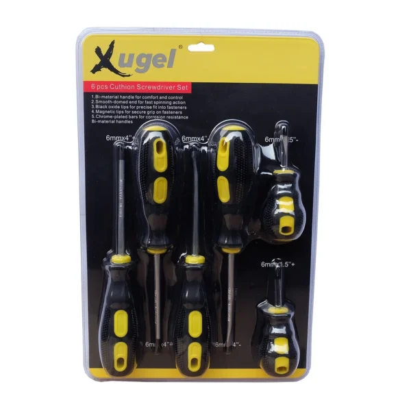 Xugel 6-Piece Magnetic Screwdriver Set – Professional Precision Screw Drivers