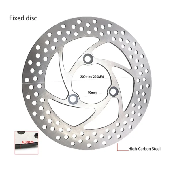 Universal Motorcycle Floating Disc Brake – 220mm/200mm, 3-Hole, 70mm Pitch