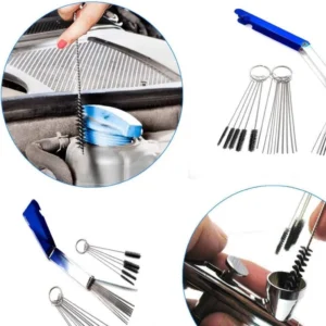 Carburetor & Air Brush Cleaning Tool Set – Carbon Dirt Removal Brushes & Needles for Car, Motorcycle, Moped, Scooter