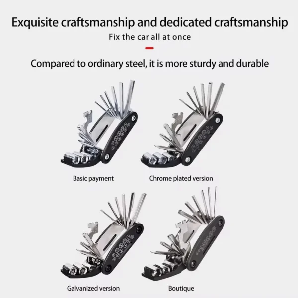 16-in-1 Bicycle & Motorcycle Repair Tool Set – Folding Multifunction Pocket Tools